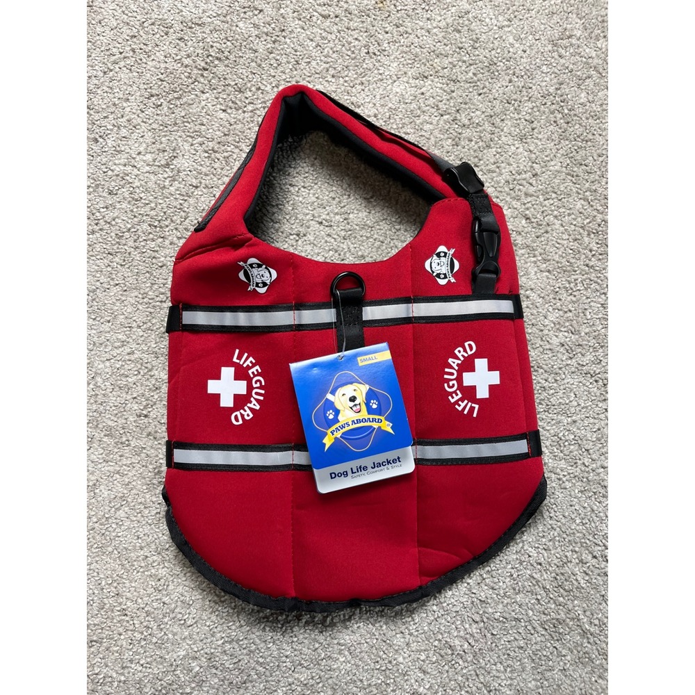 Paws Aboard Dog Life Jacket Reflective Lifeguard Vest Small Red Unisex